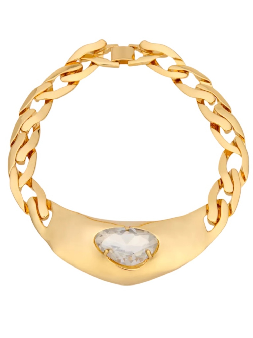 🫧⭐️ LIMITED EDITION Zara Gold Chunky Chain Necklace with large rhinestone ⭐️🫧